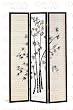Bamboo Print 3 Panel Black Framed Room Screen/divider
