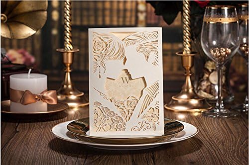 Wonder Palaza Laser Cut Wedding Invitation Card (Set of 50)