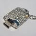 USB Necklace 8 GB Storage Lock Pendant with CrystalizedTM - Swarovski Elements