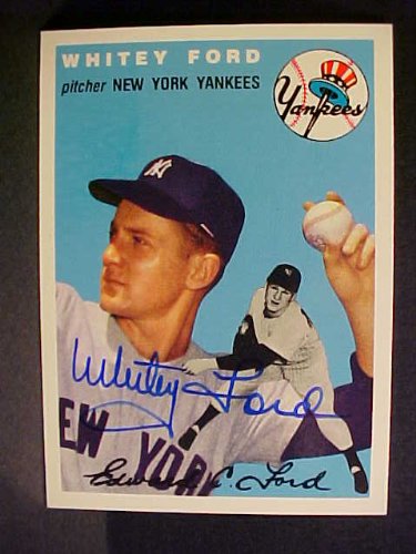 Whitey Ford New York Yankees #37 1954 Topps Archives Signed Baseball Card
