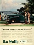 1939 Ad Vintage La Salle Touring Sedan General Motors Yacht Tropical Sailboat - Original Print Ad