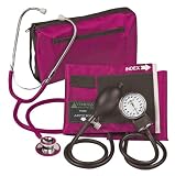 Veridian 02-12708 Aneroid Sphygmomanometer with Dual-head Stethoscope Kit, Adult, Magenta