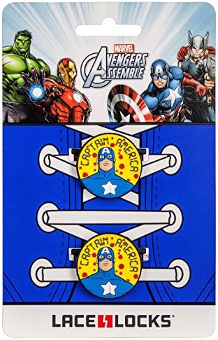 Lace Locks Marvel Shoelace Accessory (Captain America Badge)
