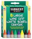 Sargent Art 35-0522 8-Count Large Wipe-Off White Board Crayons, Peggable