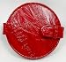 Ann Taylor Round Leatherette Pocket Mirror ~ Red