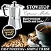 Gialetti Stovetop Espresso Pot Coffee Maker, 6 Cups, Silver