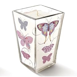 Madison Transferware Candle with Butterfly Design