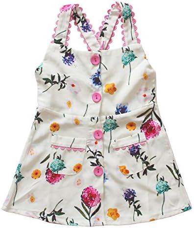 Higdbaby Little Girls Dress Printed Vest Sundress Clothing for Girls(5Y)