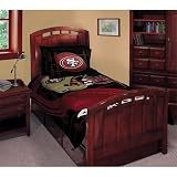 4 Piece Set Twin Size Bedding - NFL Football San Francisco 49ers Comforter, Pillowcase, Flat Sheet and Fitted Sheet