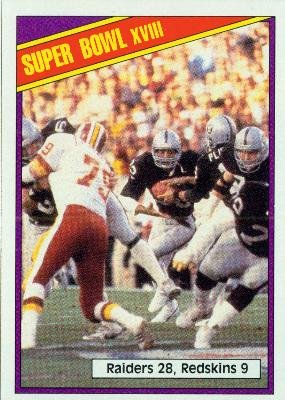 1984 Topps #9 Super Bowl XVIII / Marcus Allen UER - Oakland Raiders (Football Cards)