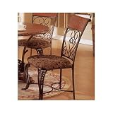 Review visiondecor Furniture  / Set of 2 Brown Wrought Iron Metal Dining Chair/Chairs w/Cushion Seats