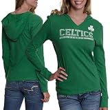NBA '47 Brand Boston Celtics Ladies Fast Break Long Sleeve Hooded T-Shirt - Kelly Green (Large)