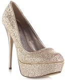 Qupid Neutral-20 Platfrom Stiletto Glitter Pump