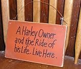Fun Harley Owner Welcome Wood Hand Painted Wood Sign