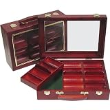300 Wooden Chip Case with Clear Top without Chips