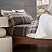 Amazon Brand – Pinzon Lightweight Cotton Flannel Sheet Set - Queen, Brown Plaid