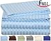 Full Striped Bed-Sheet-Set Blue - Brushed Velvety Microfiber -Luxurious, Comfortable, Breathable, Soft and Extremely Durable-Wrinkle, Fade and Stain Resistant - Hotel Quality by Utopia Bedding (Full, Light Blue)