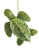 4 Green Glittered Sea Turtle Christmas Ornament