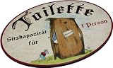 Produkt-Bild: Schild T&uuml;rschild aus Holz f&uuml;r das WC Schriftzug TOILETTE SITZKAPAZIT&Auml;T F&Uuml;R EINE PERSON im Antik Design
