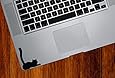 Cat Lying Down Tail Raised - Trackpad / Keyboard - Vinyl Decal Sticker - Copyright &copy; Yadda-Yadda Design Co. (2.5"w x 3"h) (BLACK)