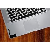 Cat Lying Down Tail Raised - Trackpad / Keyboard - Vinyl Decal Sticker - Copyright &copy; Yadda-Yadda Design Co. (2.5"w x 3"h) (BLACK)