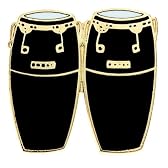 ダブルコンガ 黒 ミニピン Double Conga Drum Mini Pin