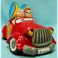 Surfer Family Car Plates Cookie Jar with Salt & Pepper