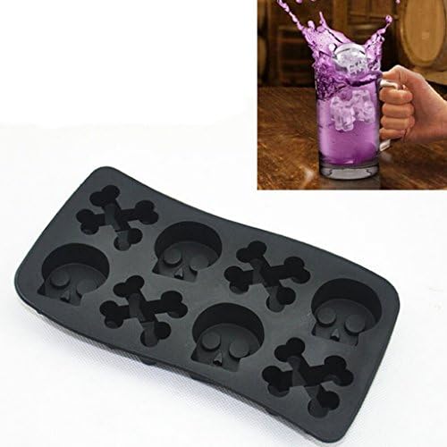 ULATREE Ice Cube Tray Pirate Skull Crossbone Silicone Cake Muffin Party Novelty Mold