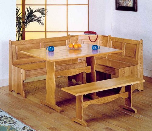 Home Elegance 933A Rodeo Collection Breakfast Nook Solid Oak Free Shipping