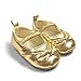LIVEBOX Infant Baby Girls' Premium Soft Sole Mary Jane with Bow Prewalker Toddler Shoes(M: 6~12 months,Golden)