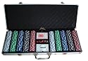 Pokerkoffer mit 500 Dice Chips 5 W&uuml;rfel 2 Kartenspiele Poker