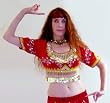 Red Choli with Gold & Silver Coins and Embroidery