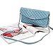 BMC Womens PU Leather Quilted Diamond Pattern Embroidered Fashion Clutch Handbag