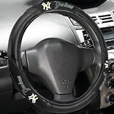 New York Yankees Black Vinyl Massage Grip Steering Wheel Cover