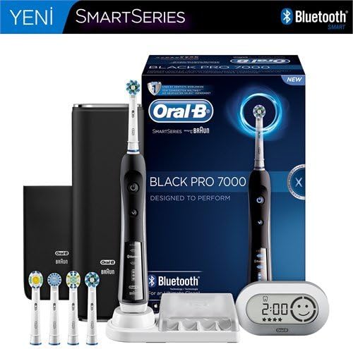 Braun Oral-B Pro 7000 Black SmartSeries Electronic Rechargeable Toothbrush with Smart Guide &amp; Bluetooth Professional Care