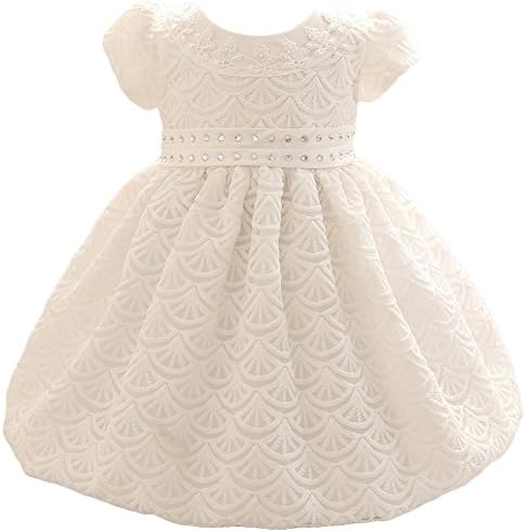 Asture Baby Girls Newborn Embroidered Dress Gown Pageant Princess Outfit (80:(Age:7-12M), Champagne)