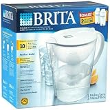 Brita Large Capacity Pacifica Smart Pitcher Water Filtration System with 2 Bonus Filters and 1 Bonus 32 Oz Nalgene Bottle