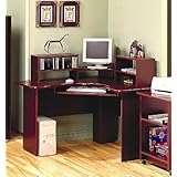 Cherry Finish Corner Computer Desk Office Table Work Station