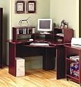 Cherry Finish Corner Computer Desk Office Table Work Station