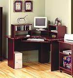Cherry Finish Corner Computer Desk Office Table Work Station