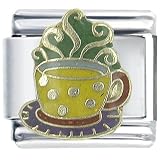 Third Party New : Cup Of Coffee Food Beverages Italian Charms Bracelet Link