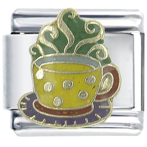 Cup Of Coffee Food Beverages Italian Charms Bracelet Link