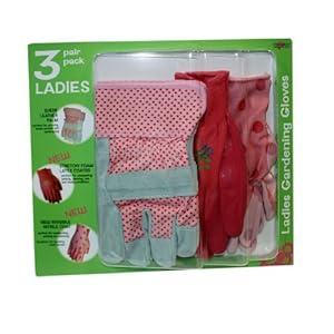 Midwest Gloves & Gear Ladies Pink Gardening Gloves 3 Pack