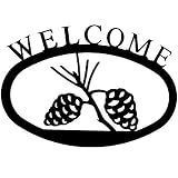 Small Iron Outdoor Welcome Sign - Pinecone