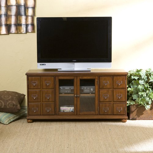 Southern Enterprises MS9868R Apothecary Media TV Stand, Brown On Sale