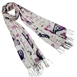 100% Acrylic Watercolor Paisley with Pink Dots Tassel Ends Long Scarf Shawl