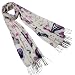 100% Acrylic Watercolor Paisley with Pink Dots Tassel Ends Long Scarf Shawl