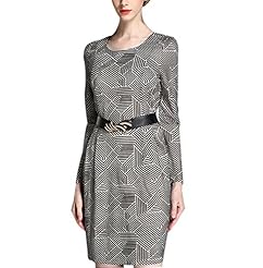 Striped Print Winter Long Sleeves  Dress