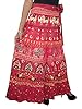 Holiday Skirt- Red Green Printed Long Wrap Skirts Womens Cotton India Clothing