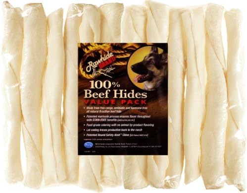 Rawhide Brand® 9" Natural Rawhide Rolls for Dogs, 12-Pack